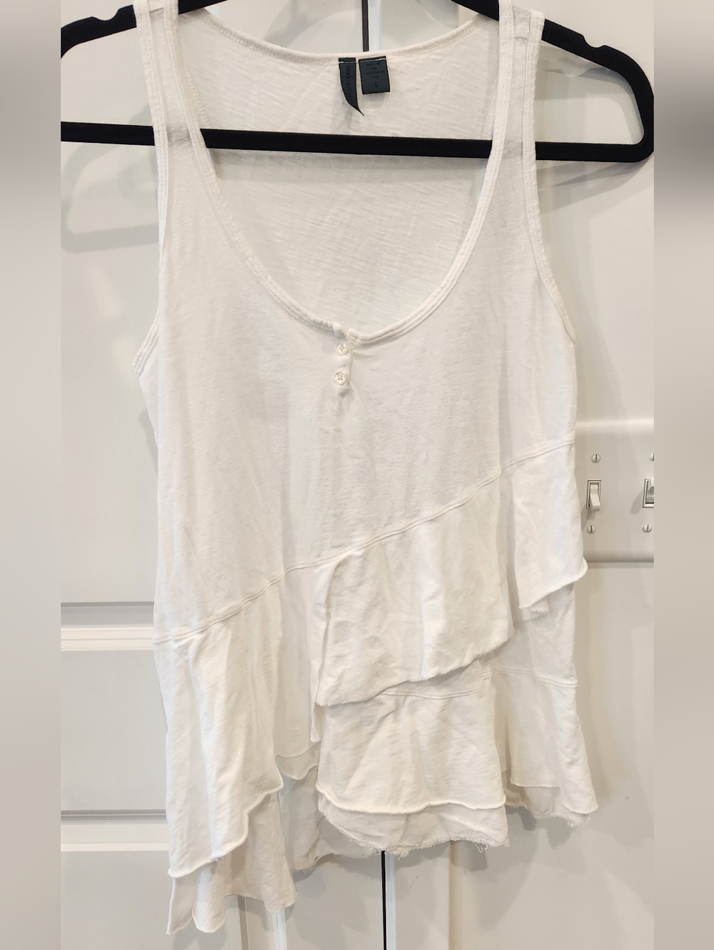 Women’s White Tiered Ruffle Camisole Tank
